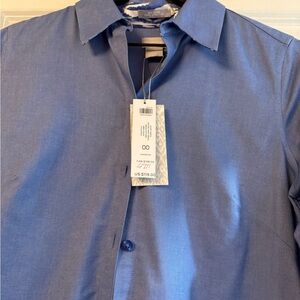 Chico's No-Iron Chic Stretch Blue Shirt Dress